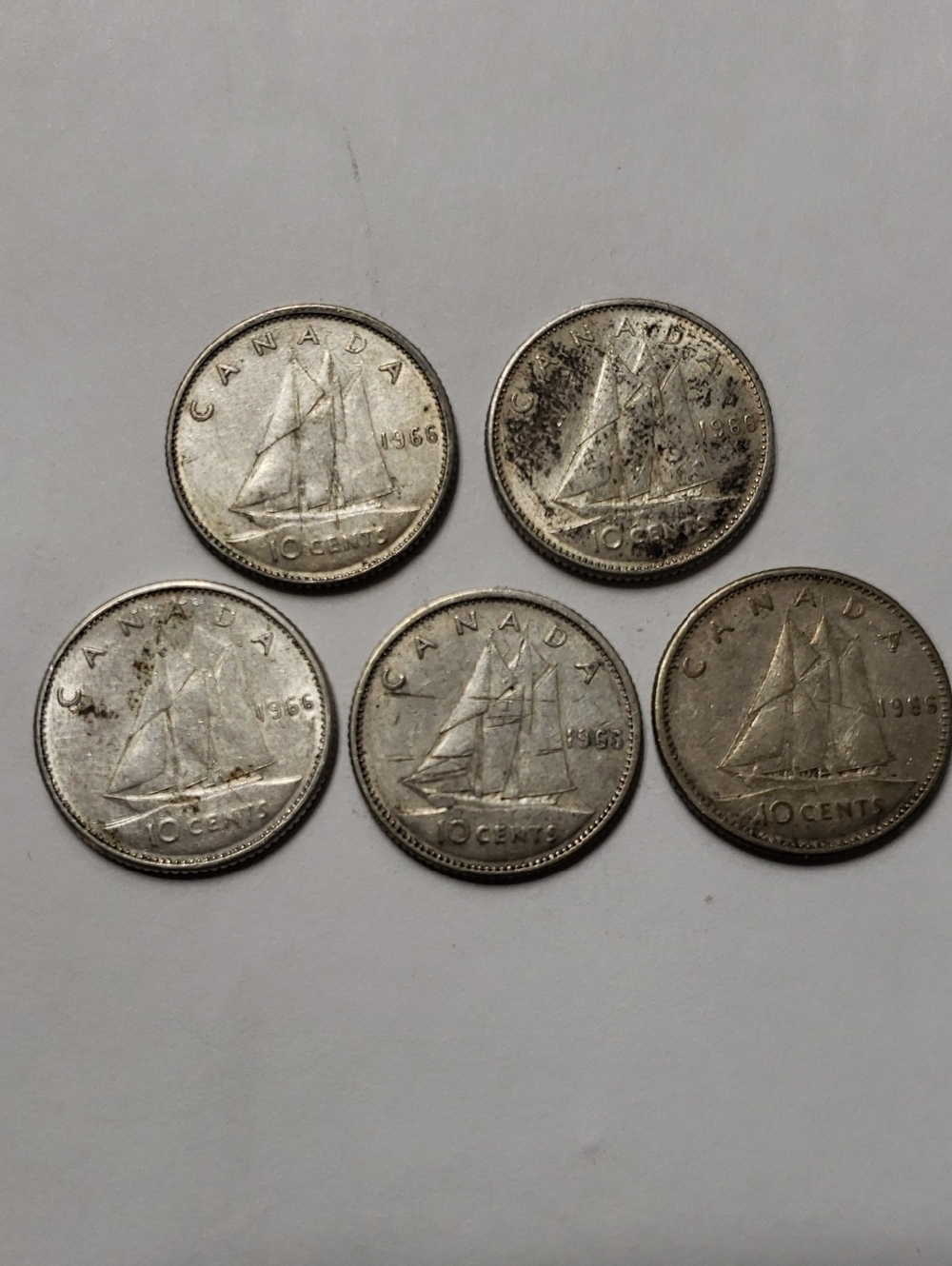 Canadian 1966 10 Cent Dime Lot - 80% Silver